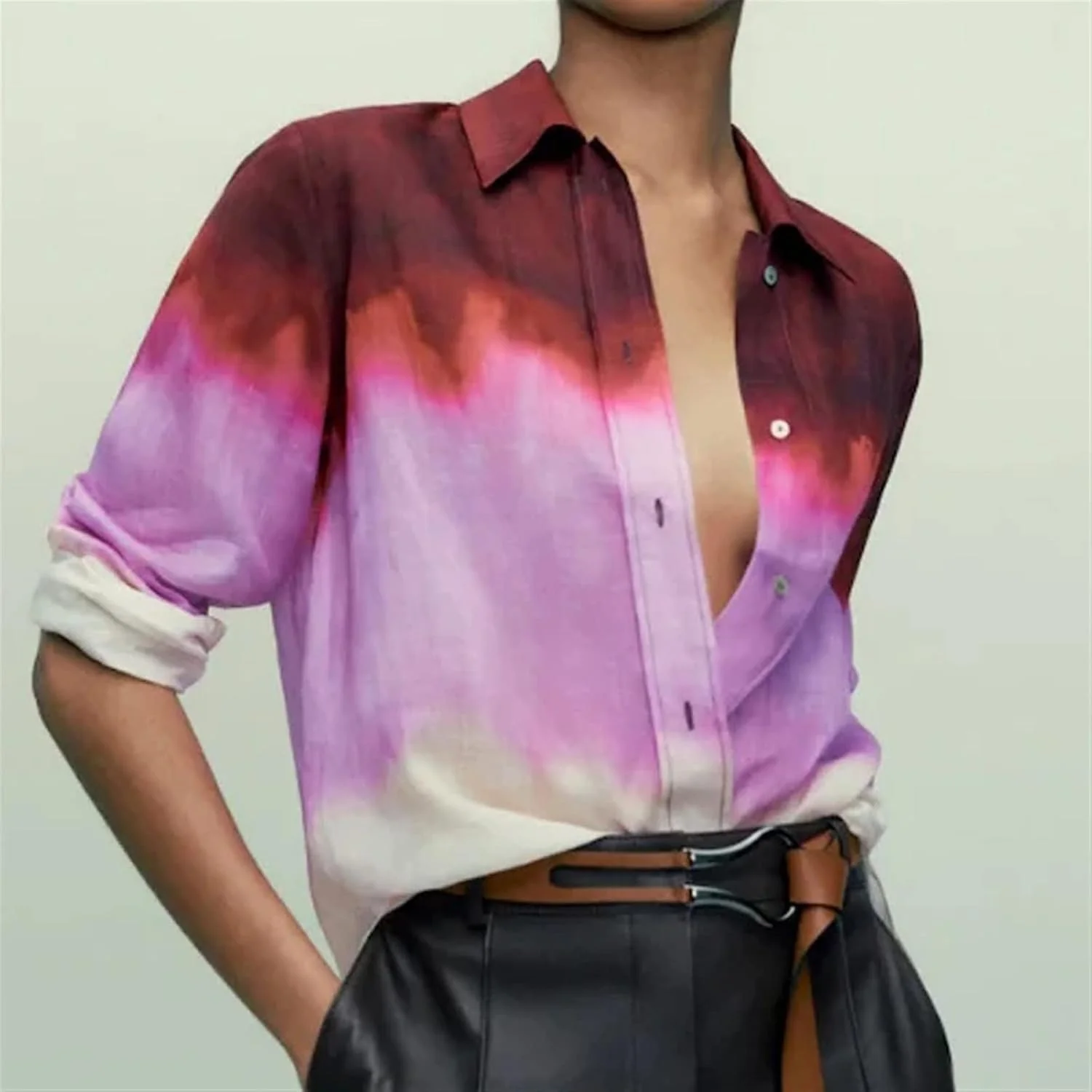 بلوز زنانه VETCS، پیراهن دکمه دار طرح تایلندی، لباس زنانه، آستین بلند، تاپ گشاد (رنگ: چند رنگ، سایز: L) بلوز زنانه VETCS، پیراهن دکمه دار طرح تایلندی، لباس زنانه، آستین بلند، تاپ گشاد (رنگ: چند رنگ، سایز: L)