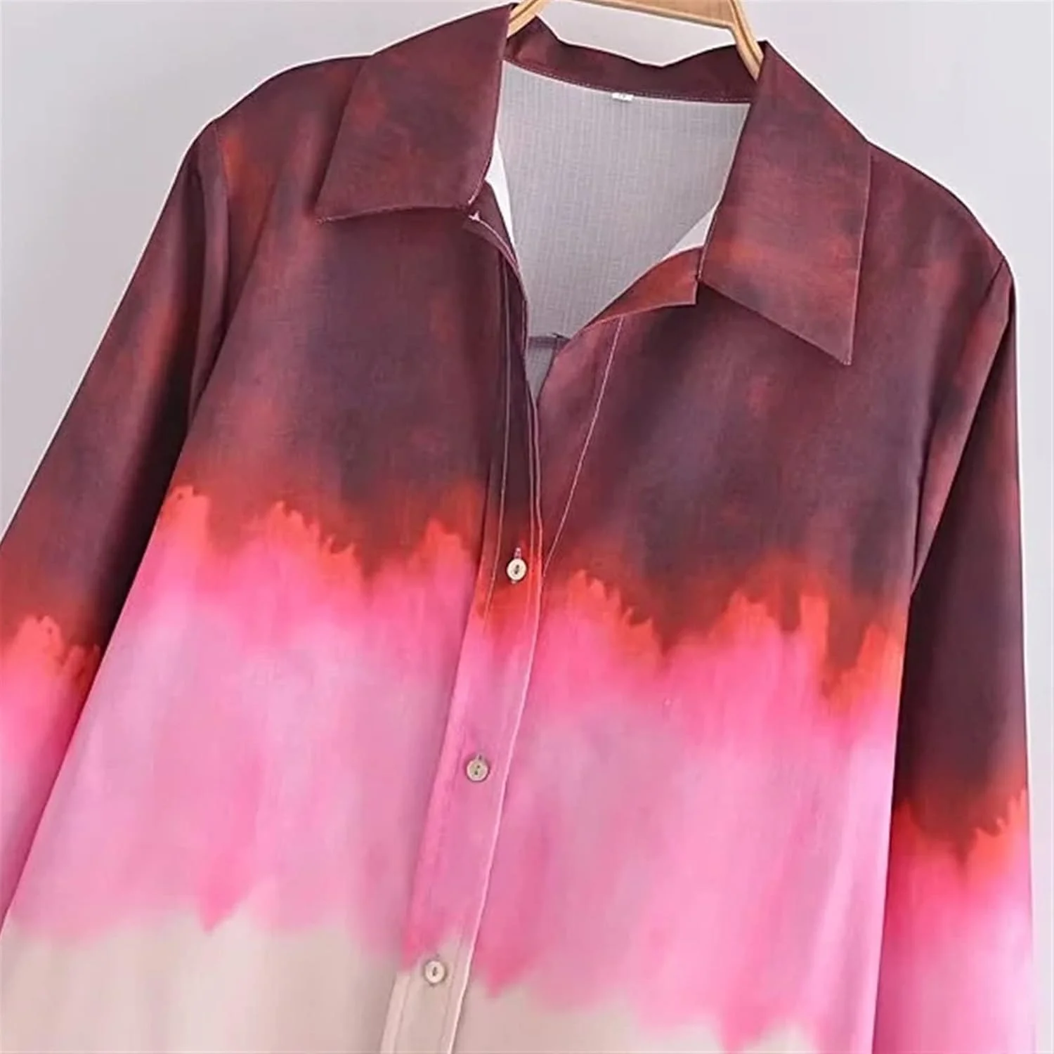 بلوز زنانه VETCS، پیراهن دکمه دار طرح تایلندی، لباس زنانه، آستین بلند، تاپ گشاد (رنگ: چند رنگ، سایز: L) بلوز زنانه VETCS، پیراهن دکمه دار طرح تایلندی، لباس زنانه، آستین بلند، تاپ گشاد (رنگ: چند رنگ، سایز: L)