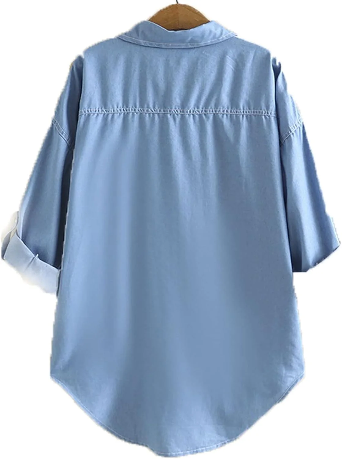 بلوز زنانه VETCS، پیراهن جین زنانه دکمه دار، آستین قابل جمع شدن، پیراهن جین کلاسیک پایه، پیراهن کار آستین بلند Chambray (سایز: 4XL) بلوز زنانه VETCS، پیراهن جین زنانه دکمه دار، آستین قابل جمع شدن، پیراهن جین کلاسیک پایه، پیراهن کار آستین بلند Chambray (سایز: 4XL)