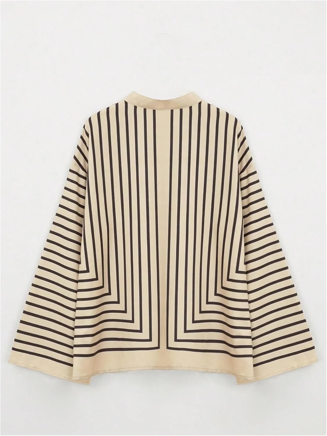 بلوز راه راه زنانه وردوسا، مدل پولدار قدیمی، آستین افتاده، دکمه دار