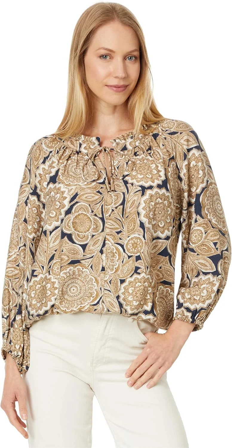 بلوز زنانه آستین بلند تامی هیلفیگر با یقه چین دار و طرح گلدار