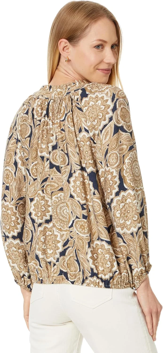 بلوز زنانه آستین بلند تامی هیلفیگر با یقه چین دار و طرح گلدار