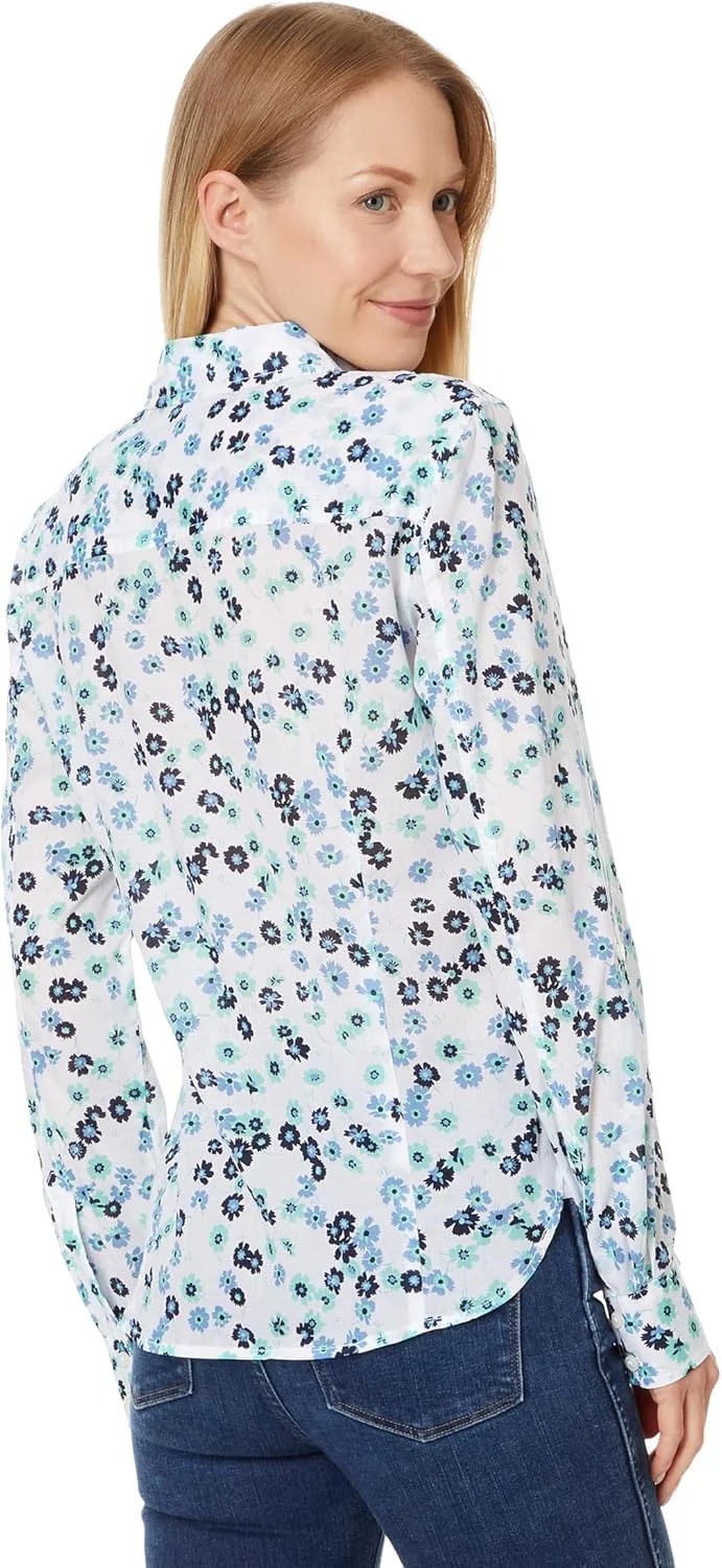 پیراهن زنانه دکمه دار تامی هیلفیگر، تاپ های غیر رسمی رنگ میخک صدپر آستین جمع شو