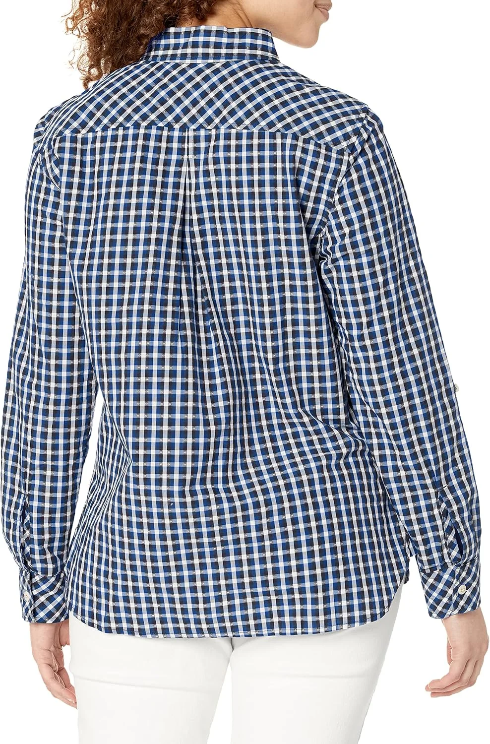 بلوز زنانه تامی هیلفیگر طرح چهارخانه آستین بلند با قابلیت جمع شدن