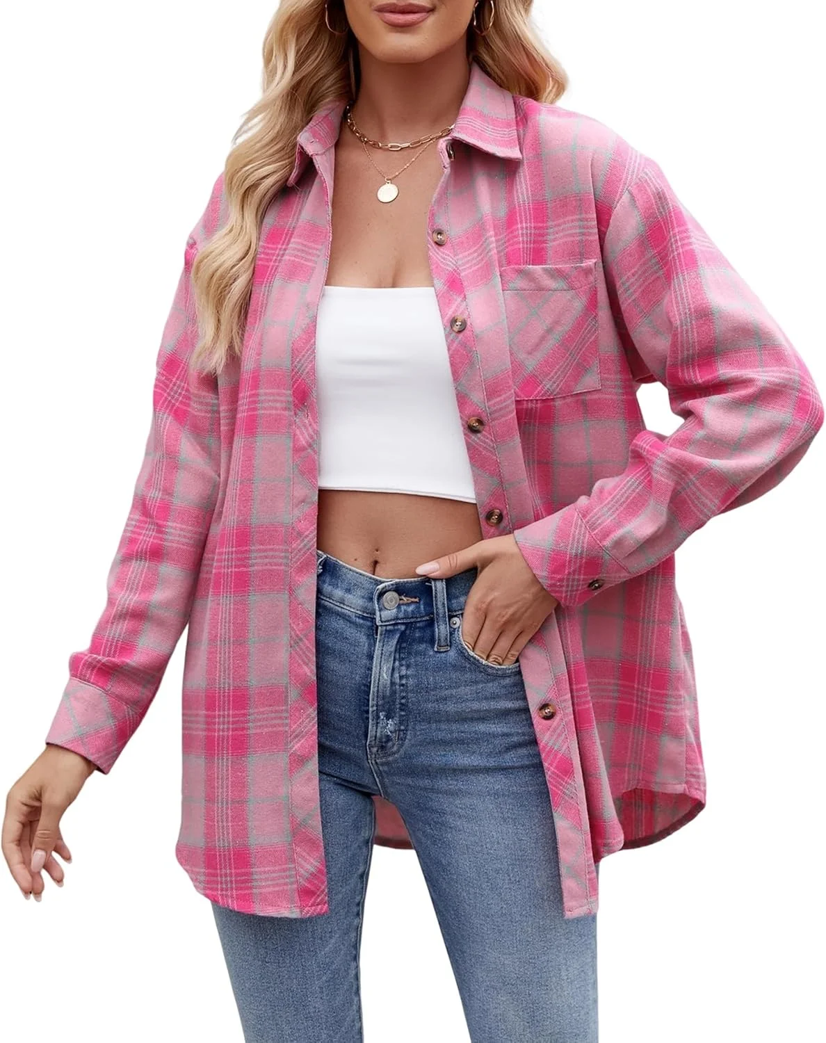 تیموسپو بلوز زنانه چهارخانه دکمه دار آستین بلند بلوز آستین بلند تونیک چهارخانه تاپ های نخی یقه هفت غیر رسمی تاپ های پیراهن فلانل