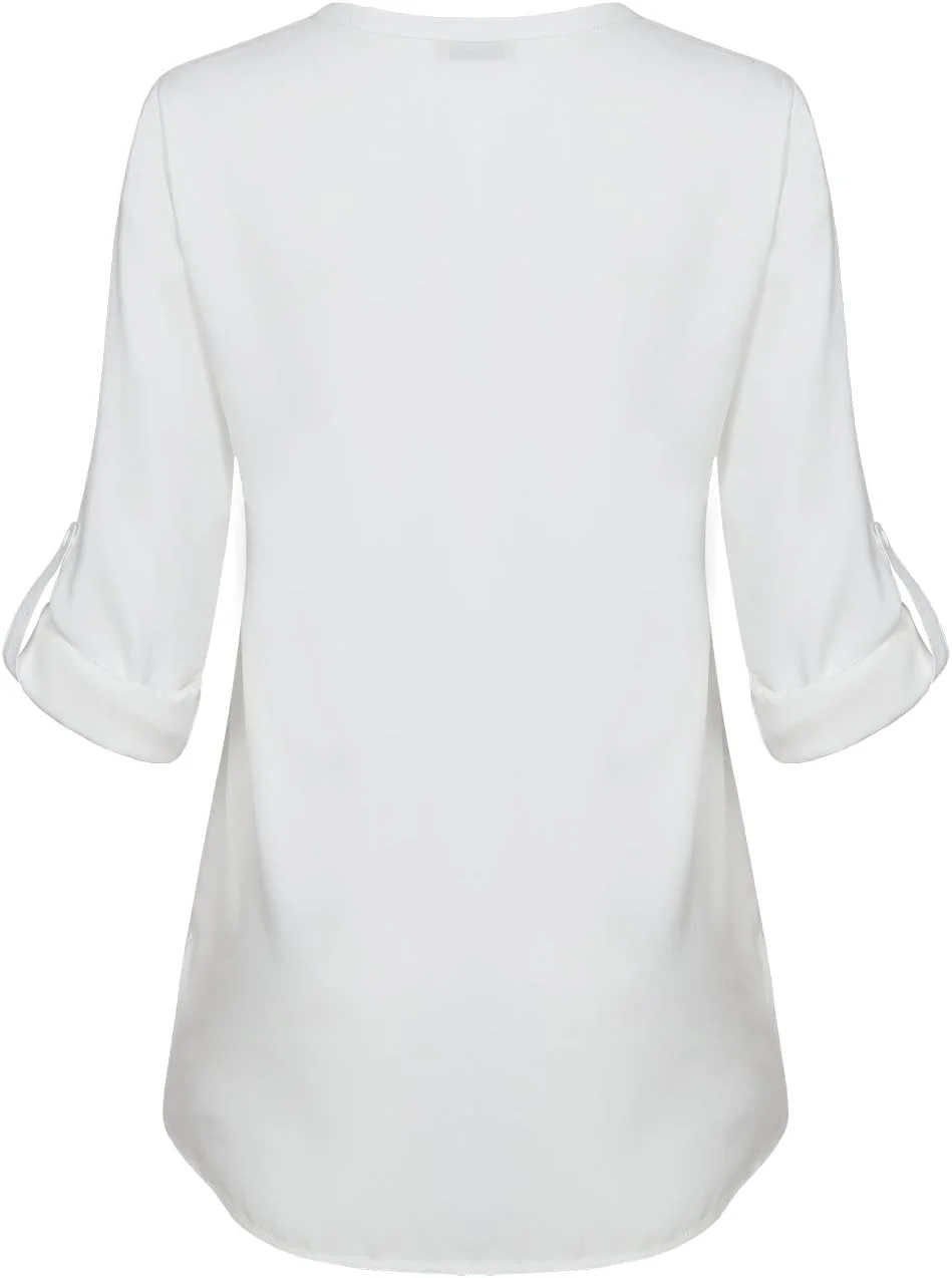 بلوز زنانه تایمسون آستین سه ربع، پیراهن های غیر رسمی یقه هفت، تونیک های توری دولایه، مشکی آبی، سایز M