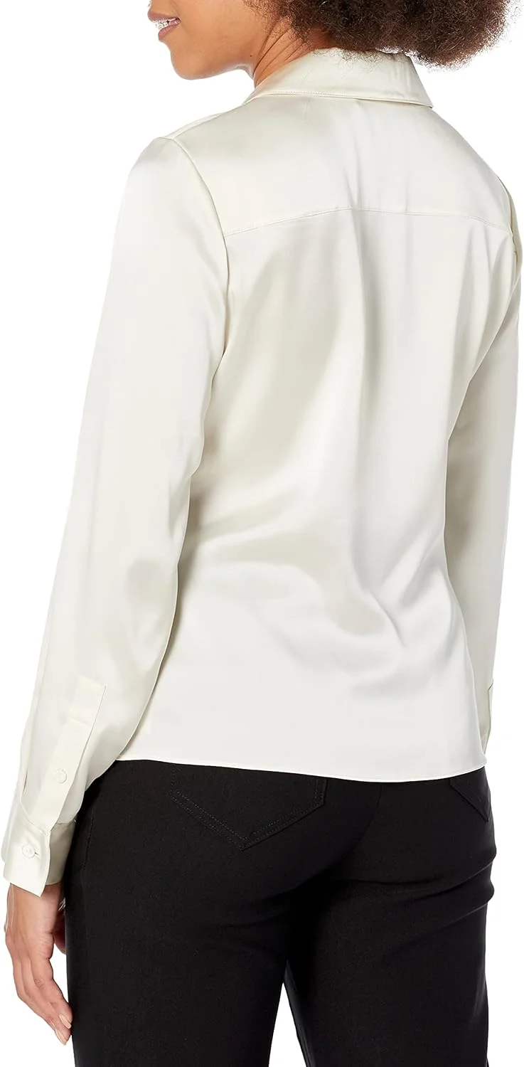 پیراهن زنانه Theory مدل دکمه دار و جمع شده