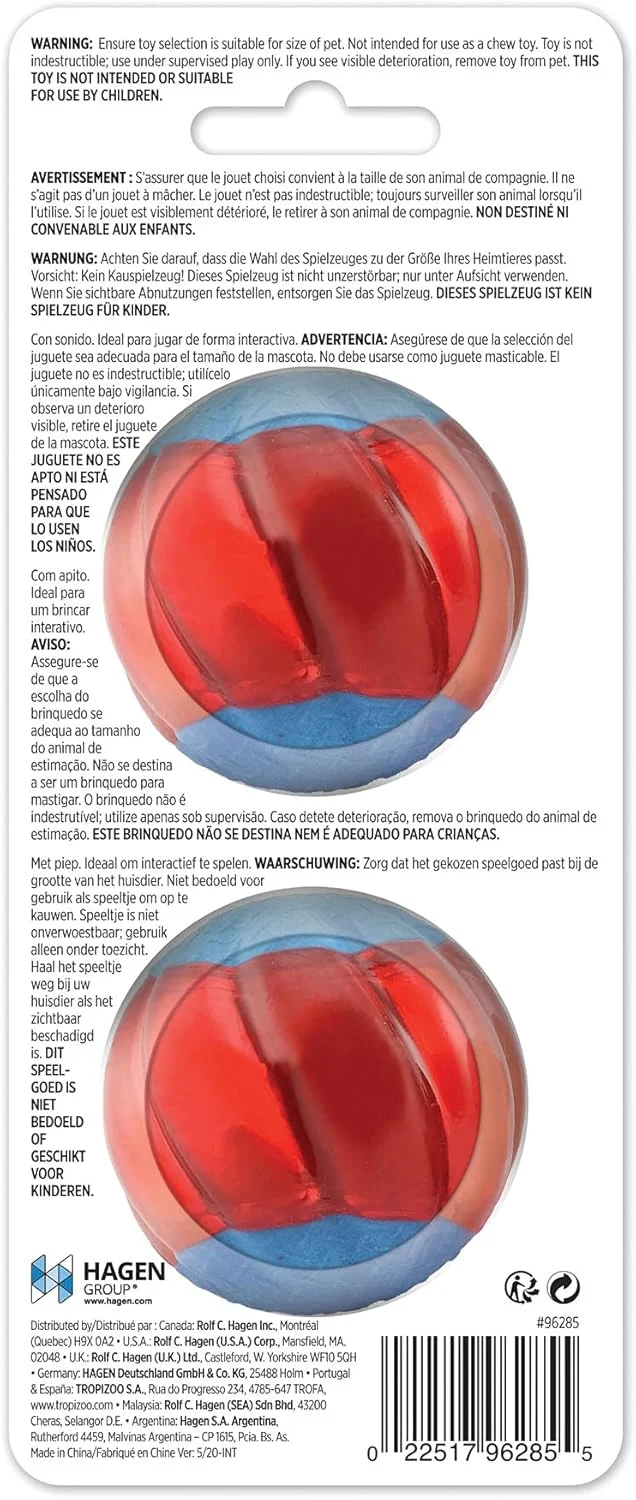 توپ دوتایی زئوس، 5 سانتی متر با صدای جیر جیر، بسته 2 عددی