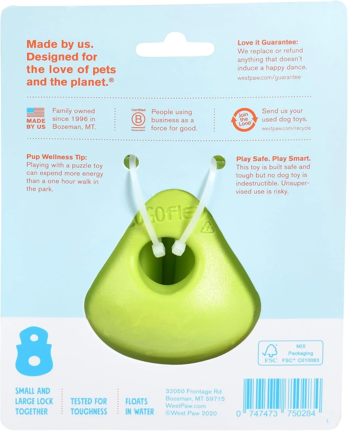 اسباب بازی پازلی سگ با قابلیت پخش خوراکی وست پا مدل Zogoflex Toppl - اسباب بازی های جویدنی تعاملی برای سگ ها - اسباب بازی سگ برای جویدن متوسط، پرتاب کردن، گرفتن - نگهدارنده غذای خشک و تشویقی، خیلی بزرگ، سبز سیبی