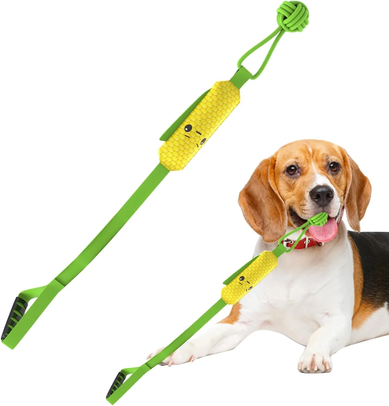 اسباب بازی طناب کشی سگ | اسباب بازی های طنابی جویدنی و مقاوم برای دندان درآوردن سگ - توپ پنبه ای برای جویدن تعاملی، مناسب برای سگ های با عادت جویدن تهاجمی و رفع بی حوصلگی