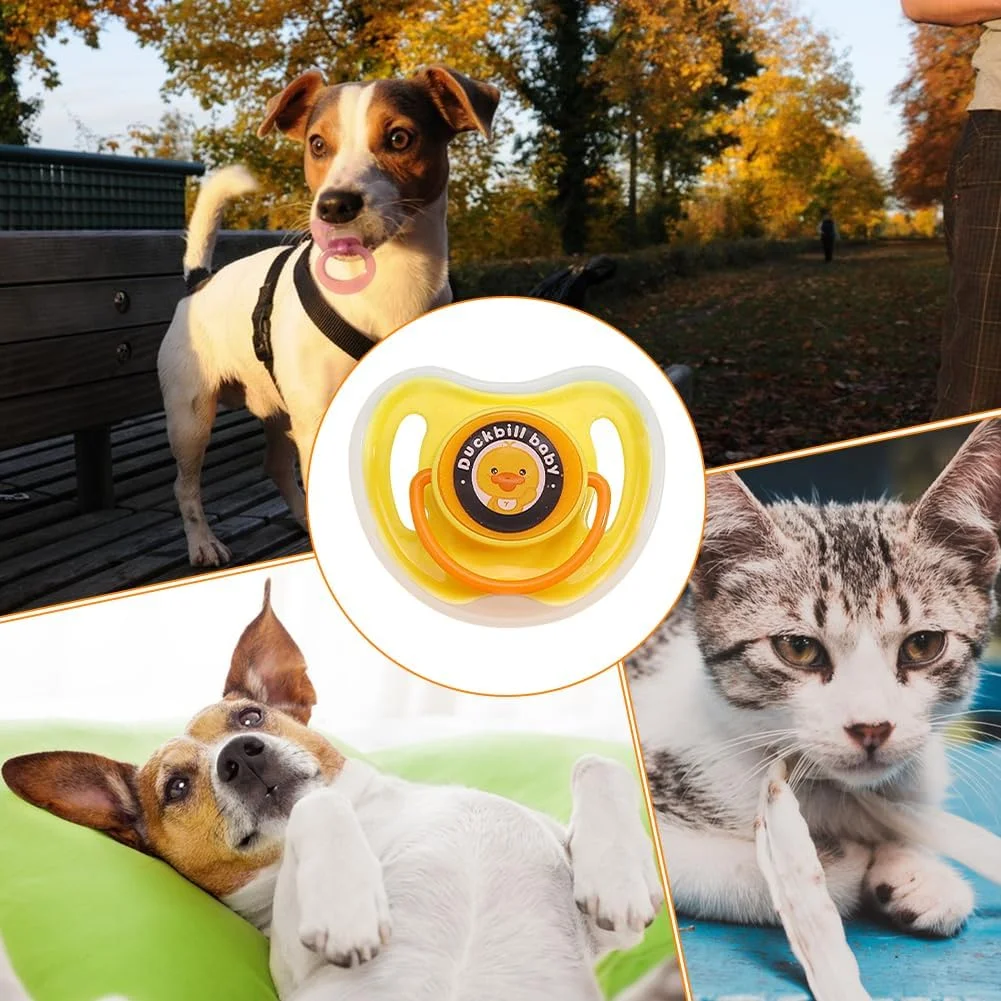 پستانک دندان گیر سگ | پستانک آرامش بخش توله سگ و بچه گربه | اسباب بازی دندان گیر سیلیکونی راه حل های مکیدن حیوانات خانگی برای گربه ها و سگ های کوچک مناسب برای خانه و مسافرت