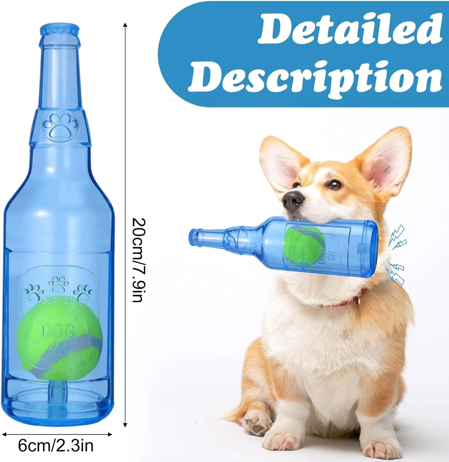 اسباب بازی سگ جیرجیر کننده برای جویدن تهاجمی، اسباب بازی سگ بطری آب، اسباب بازی سگ بطری استخر آبی نشکن، اسباب بازی های جویدنی سگ با طراحی ایمنی برای ورزش و همراهی سگ های کوچک/متوسط/بزرگ اسباب بازی سگ جیرجیر کننده برای جویدن تهاجمی، اسباب بازی سگ بطری آب، اسباب بازی سگ بطری استخر آبی نشکن، اسباب بازی های جویدنی سگ با طراحی ایمنی برای ورزش و همراهی سگ های کوچک/متوسط/بزرگ