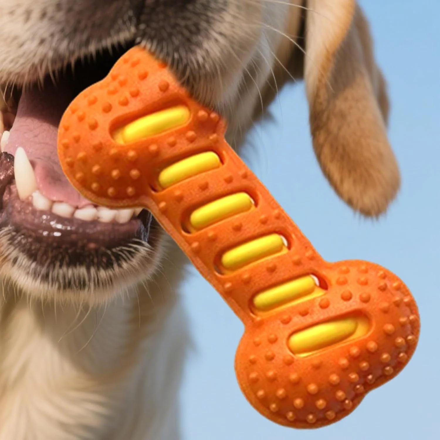 اسباب بازی سگ جیرجیر کننده | استخوان اسباب بازی سگ، حیوان خانگی را مشغول نگه می دارد، بازی سرگرم کننده آرامش بخش برای دندان درآوردن، جویدن، بازی تعاملی، آموزش، پاداش، رفع خستگی