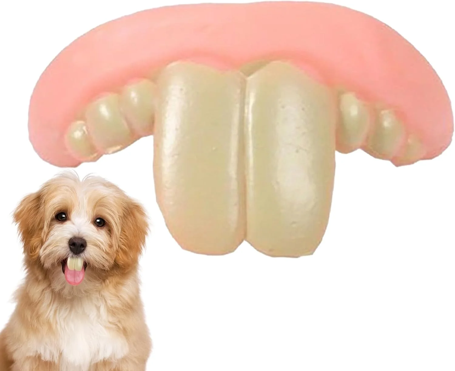 دندان های مصنوعی سگ، دندان های مصنوعی سیلیکونی خنده دار | اسباب بازی تعاملی حیوانات خانگی برای تمرین تحریک ذهنی، بازی در فضای داخلی و خارجی، بازی روی زمین، مسافرت، دوستان، خانواده، کریسمس