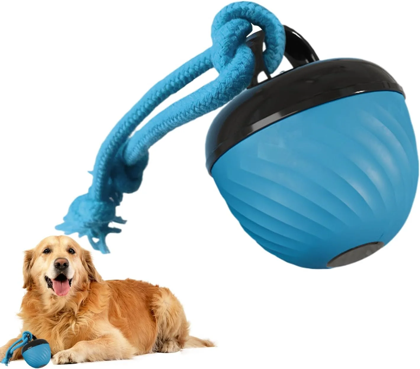 توپ غلتان سگ، توپ غلتان حیوانات خانگی برای داخل خانه - بازی تعاملی هوشمند سگ با 3 حالت برای جویدن، آموزش و سگ های جونده تهاجمی