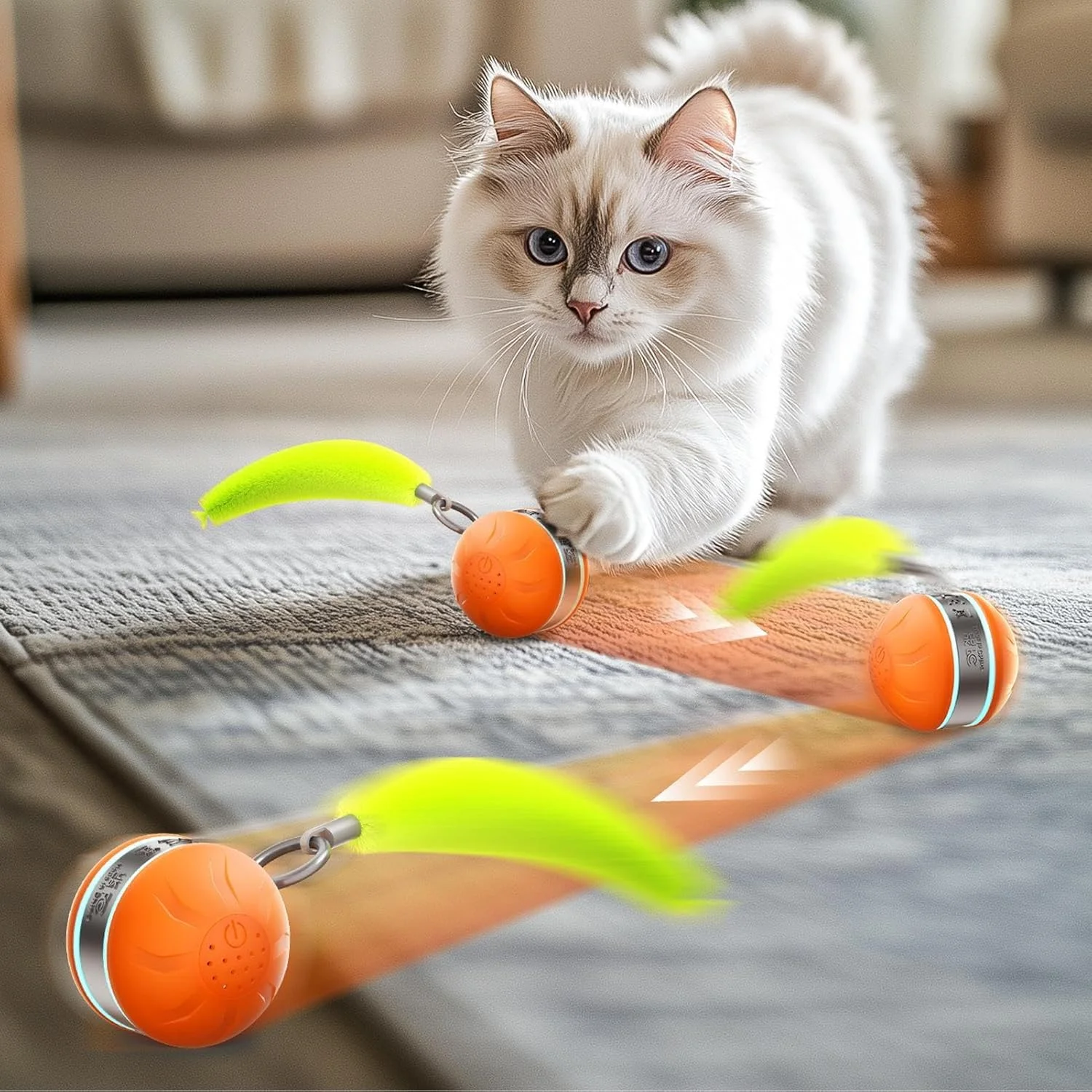 توپ متحرک سگ | توپ غلتان اسباب بازی متحرک گربه، اسباب بازی های برقی حیوانات خانگی برای سگ و گربه کوچک، متوسط و بزرگ، غنی سازی تمرین بازی های داخل و خارج از خانه