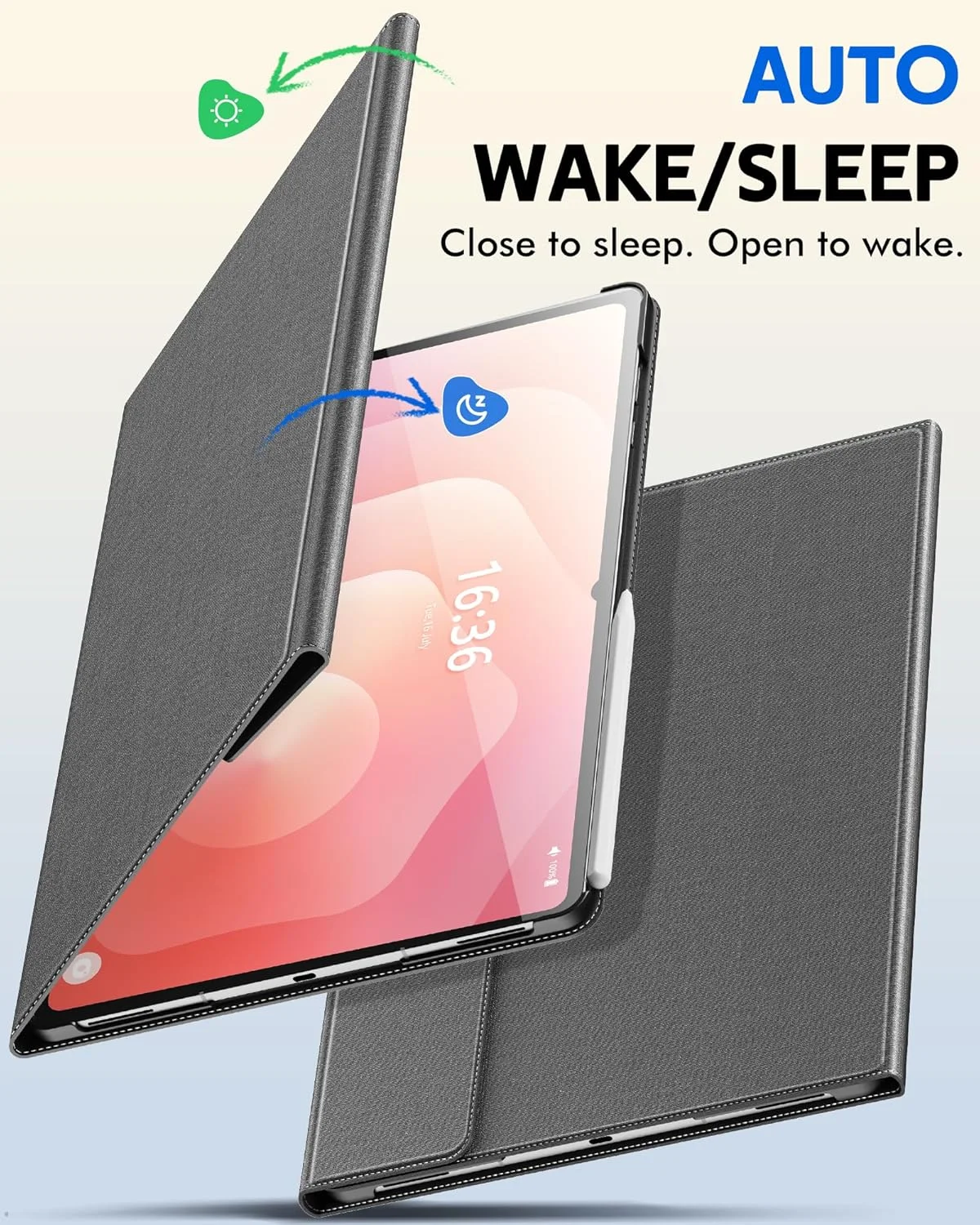 کاور اینفیلند برای گلکسی تب S11 Ultra 2025 با صفحه نمایش 14.6 اینچی، کاور چند زاویه ای سازگار با سامسونگ تب S11 Ultra 5G SM-X936B/SM-X930 [خواب/بیدار شدن خودکار] (خاکستری)