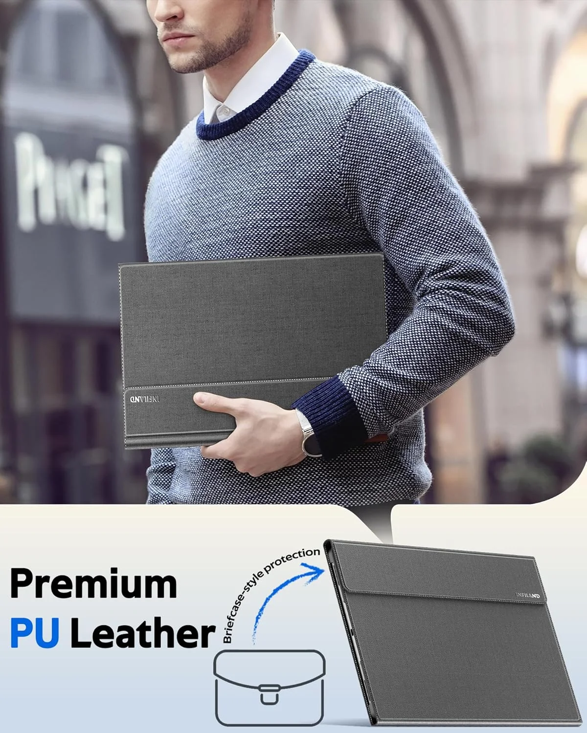 کاور اینفیلند برای گلکسی تب S11 Ultra 2025 با صفحه نمایش 14.6 اینچی، کاور چند زاویه ای سازگار با سامسونگ تب S11 Ultra 5G SM-X936B/SM-X930 [خواب/بیدار شدن خودکار] (خاکستری)