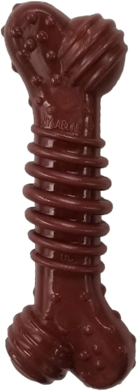 اسباب بازی استخوان جویدنی بافت دار نایلابون پاور چیو، اسباب بازی سگ برای جویدن تهاجمی، طعم مخلوط، کوچک/معمولی (1 عدد) اسباب بازی استخوان جویدنی بافت دار نایلابون پاور چیو، اسباب بازی سگ برای جویدن تهاجمی، طعم مخلوط، کوچک/معمولی (1 عدد)