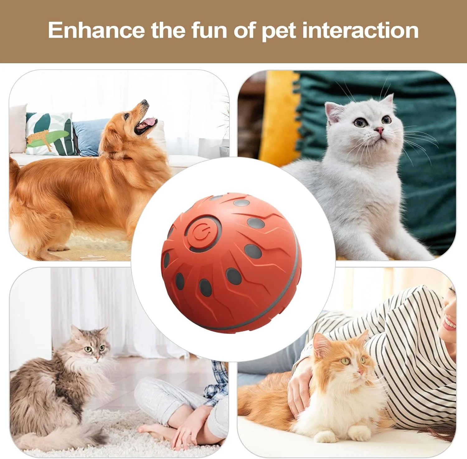 توپ متحرک سگ - اسباب بازی های توپی چرخشی تعاملی هوشمند برای سگ - اسباب بازی های جویدنی شارژی برای تمرین و ورزش سگ های بزرگ و کوچک، جویدنی های تهاجمی، گربه، توله سگ، مناسب فضای داخلی توپ متحرک سگ - اسباب بازی های توپی چرخشی تعاملی هوشمند برای سگ - اسباب بازی های جویدنی شارژی برای تمرین و ورزش سگ های بزرگ و کوچک، جویدنی های تهاجمی، گربه، توله سگ، مناسب فضای داخلی