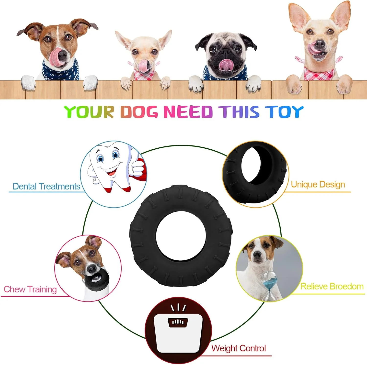 اسباب بازی سگ Leitee، 3 عدد، اسباب بازی جویدنی لاستیکی سگ، پخش کننده تشویقی سگ، طرح تایر، مشکی، مناسب برای سگ های کوچک و متوسط و توله سگ های با عادت جویدن تهاجمی اسباب بازی سگ Leitee، 3 عدد، اسباب بازی جویدنی لاستیکی سگ، پخش کننده تشویقی سگ، طرح تایر، مشکی، مناسب برای سگ های کوچک و متوسط و توله سگ های با عادت جویدن تهاجمی