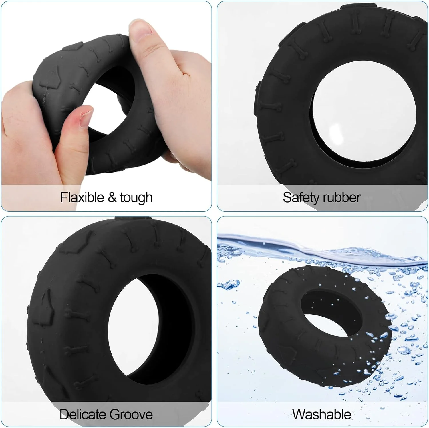 اسباب بازی سگ Leitee، 3 عدد، اسباب بازی جویدنی لاستیکی سگ، پخش کننده تشویقی سگ، طرح تایر، مشکی، مناسب برای سگ های کوچک و متوسط و توله سگ های با عادت جویدن تهاجمی اسباب بازی سگ Leitee، 3 عدد، اسباب بازی جویدنی لاستیکی سگ، پخش کننده تشویقی سگ، طرح تایر، مشکی، مناسب برای سگ های کوچک و متوسط و توله سگ های با عادت جویدن تهاجمی