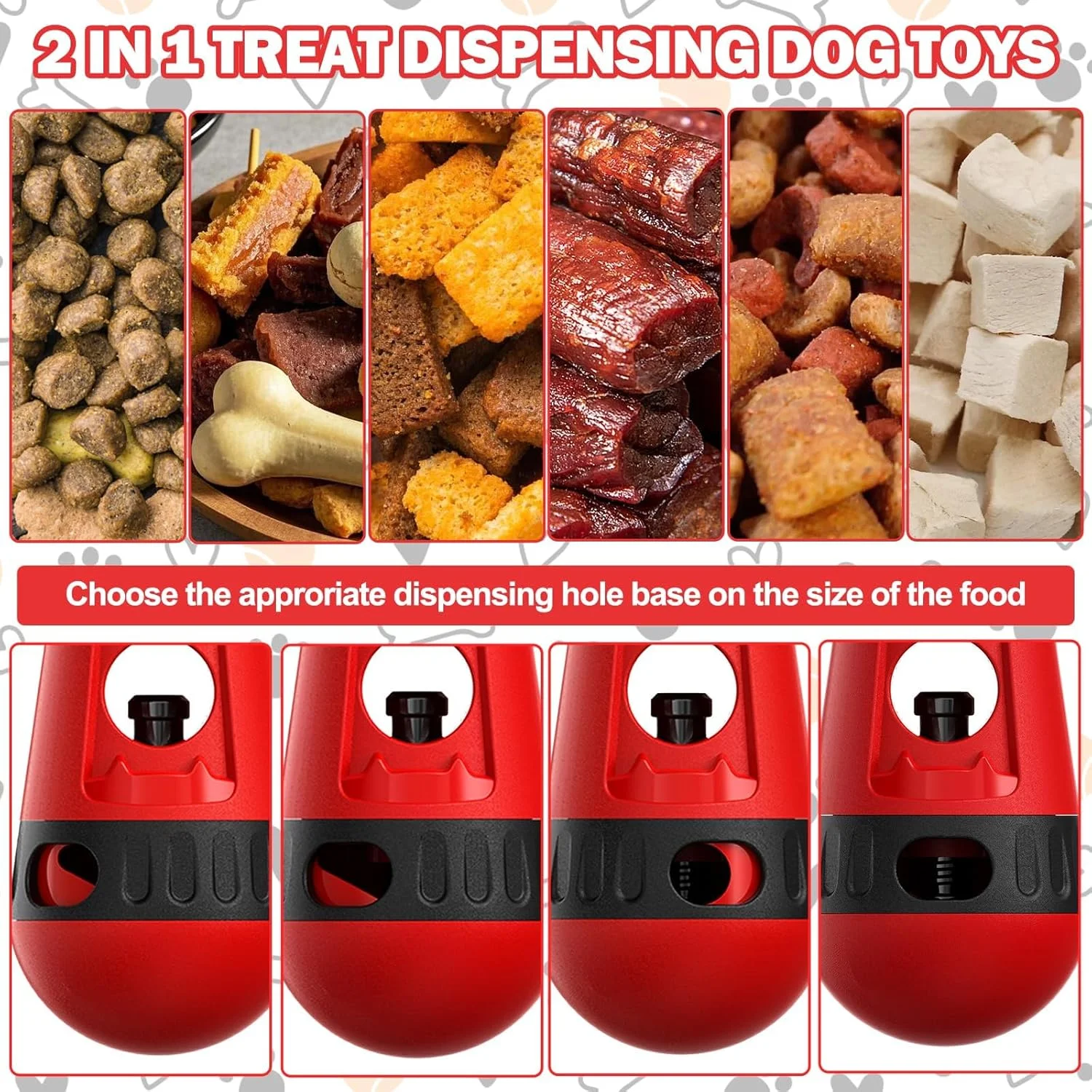 اسباب بازی جویدنی سگ و پخش کننده تشویقی LBOYLOVE®، اسباب بازی تعاملی سگ برای تعقیب و گریز و تغذیه آهسته، مناسب برای سگ های کوچک/متوسط/بزرگ، طراحی ایمنی ضد خفگی (قرمز) اسباب بازی جویدنی سگ و پخش کننده تشویقی LBOYLOVE®، اسباب بازی تعاملی سگ برای تعقیب و گریز و تغذیه آهسته، مناسب برای سگ های کوچک/متوسط/بزرگ، طراحی ایمنی ضد خفگی (قرمز)