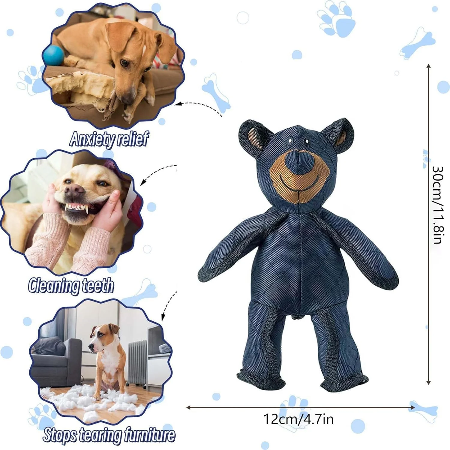 اسباب بازی سگ خرسی نشکن KOWVOWZ 2.0، اسباب بازی های خرسی غیرقابل تخریب برای جویدن تهاجمی، اسباب بازی های سگ تدی بادوام و سنگین برای نژادهای بزرگ