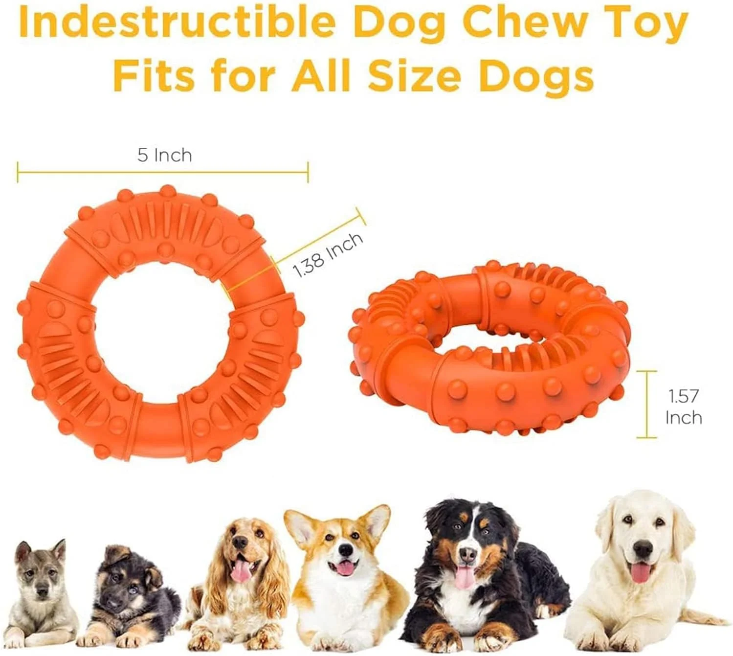 اسباب بازی جویدنی سگ خزنا، اسباب بازی های سگ با بافت لاستیکی طبیعی بسیار بادوام برای همه سگ های بزرگ و توله سگ های تهاجمی، سرگرم کننده برای جویدن، مراقبت از دندان، آموزش، دندان درآوردن (نارنجی) اسباب بازی جویدنی سگ خزنا، اسباب بازی های سگ با بافت لاستیکی طبیعی بسیار بادوام برای همه سگ های بزرگ و توله سگ های تهاجمی، سرگرم کننده برای جویدن، مراقبت از دندان، آموزش، دندان درآوردن (نارنجی)