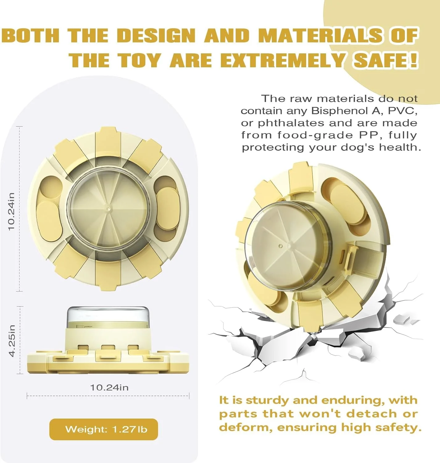 اسباب بازی پازلی سگ KADTC با دکمه، بازی های فکری سطح 2 در 1، پخش کننده غذا، تغذیه کننده آهسته، پازل های تشویقی، بازی تحریک ذهنی توله سگ، بازی تعاملی برای مشغول نگه داشتن و رفع خستگی سگ های کوچک/متوسط/بزرگ مدل AE