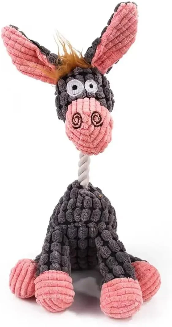 اسباب بازی های جویدنی سگ تعاملی و صدادار، بادوام، غیر سمی، اسباب بازی حیوانات زیبا، اسباب بازی سگ، پولیشی، مقاوم در برابر گاز گرفتن حیوانات (خاکستری)