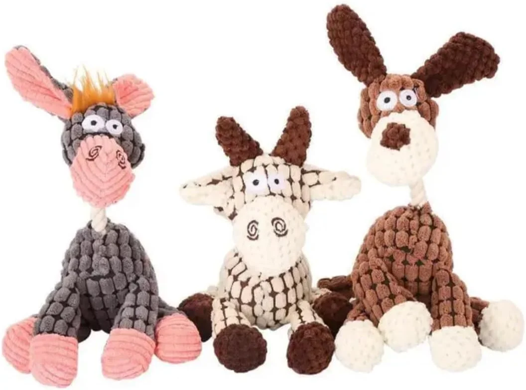 اسباب بازی های جویدنی سگ تعاملی و صدادار، بادوام، غیر سمی، اسباب بازی حیوانات زیبا، اسباب بازی سگ، پولیشی، مقاوم در برابر گاز گرفتن حیوانات (خاکستری)