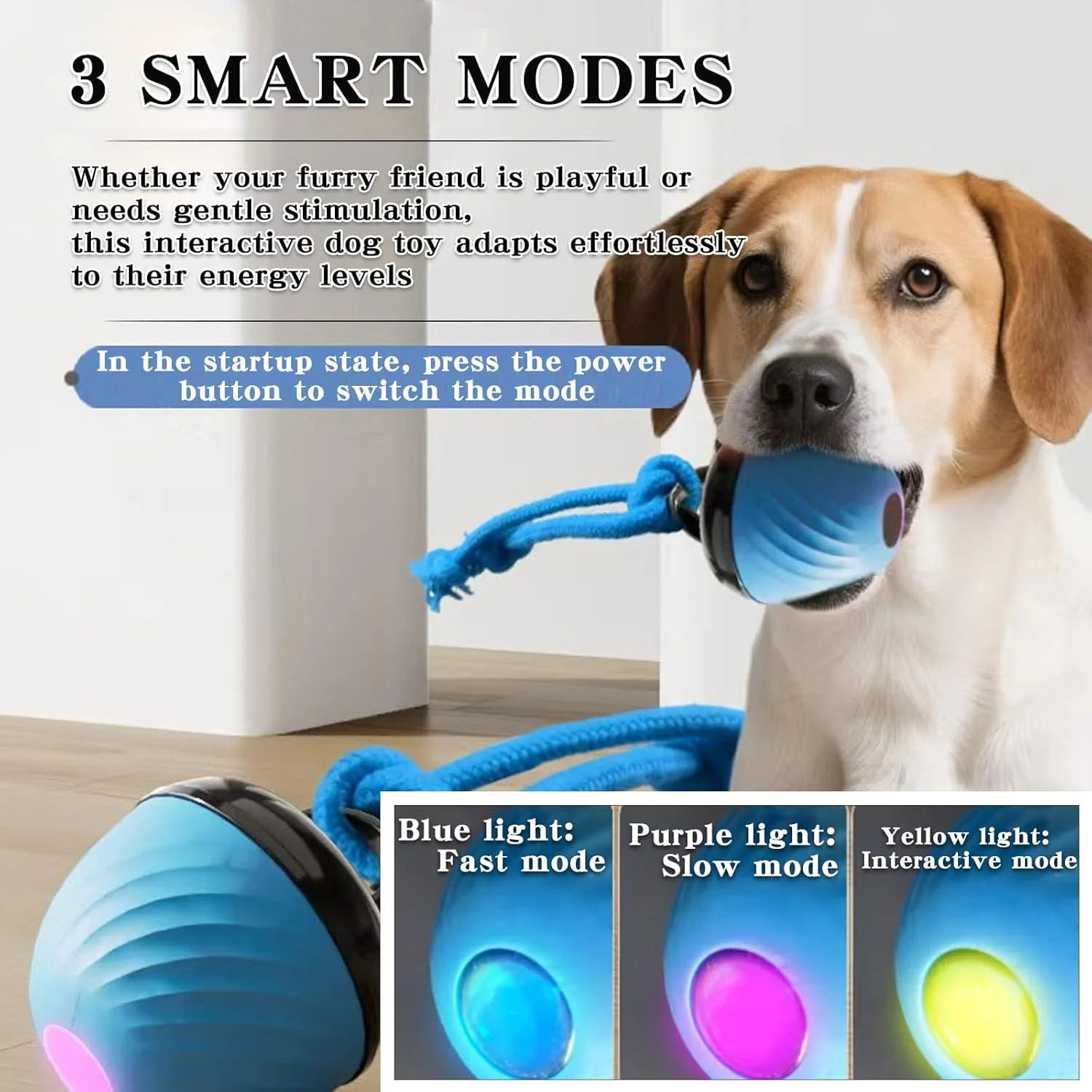 توپ بازی تعاملی سگ، توپ غلتان حیوانات خانگی داخل خانه، توپ خودکار با 3 حالت هوشمند، اسباب بازی متحرک سگ برای رفع خستگی، طراحی بادوام و مقاوم در برابر جویدن، شارژ USB، برای توله سگ/سگ های کوچک/متوسط (قرمز)