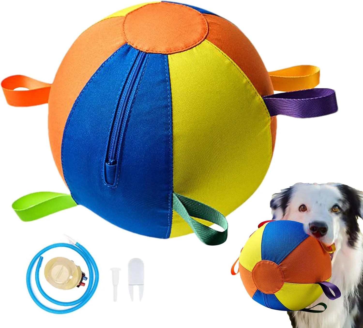 توپ بازی سگ | توپ های بازی تعاملی برای سگ ها، بازی جویدنی مقاوم در برابر گاز گرفتن ایمن، طراحی قابل حمل برای بازی توله سگ در فضای باز، استخر، حیوانات خانگی تهاجمی، کریسمس، تولد