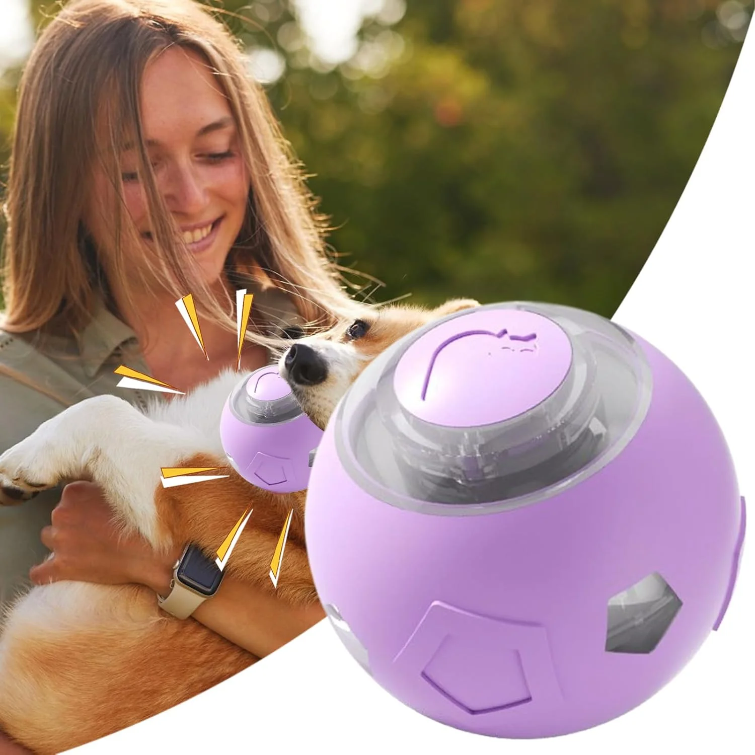 توپ تعاملی برای سگ ها - اسباب بازی هوشمند گربه، اسباب بازی های تعاملی سگ - لوازم حیوانات خانگی هوشمند قابل شارژ با چراغ های LED، بازی های توله سگ برای رفع بی حوصلگی، اسباب بازی غنی سازی گربه