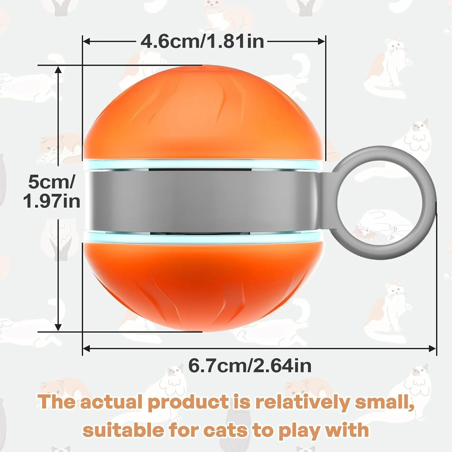 توپ بازی تعاملی سگ | توپ بازی متحرک سگ و گربه، لوازم حیوانات خانگی اتوماتیک با چراغ برای بازی های داخل خانه توله سگ و بچه گربه، تمرین، غنی سازی، آموزش، بازی، رفع خستگی در فضای باز توپ بازی تعاملی سگ | توپ بازی متحرک سگ و گربه، لوازم حیوانات خانگی اتوماتیک با چراغ برای بازی های داخل خانه توله سگ و بچه گربه، تمرین، غنی سازی، آموزش، بازی، رفع خستگی در فضای باز