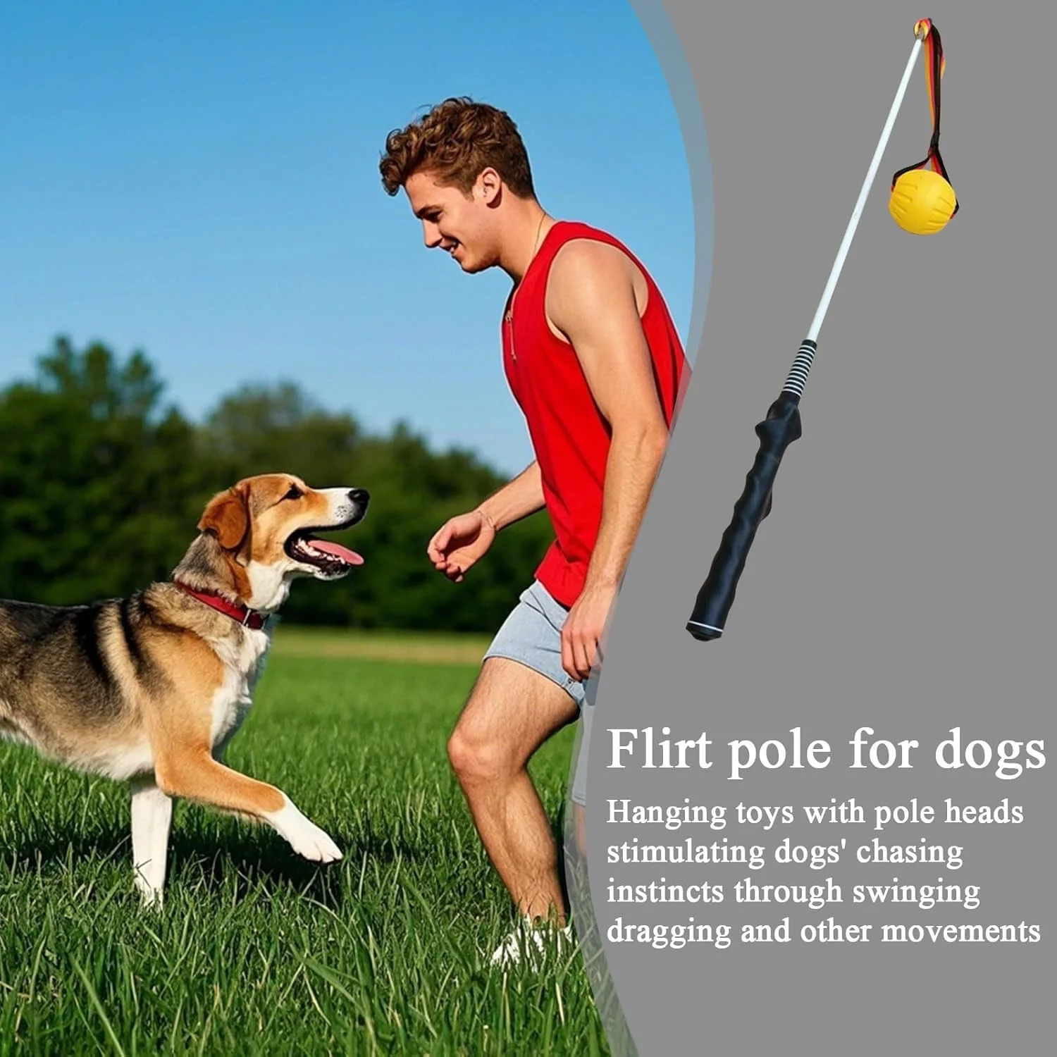 میله بازی سگ سنگین - میله گیرنده توله سگ سنگین - چوب آموزشی توله سگ تعاملی، اسباب بازی کششی جنگ برای حیوانات خانگی برای باغ حیاط خلوت