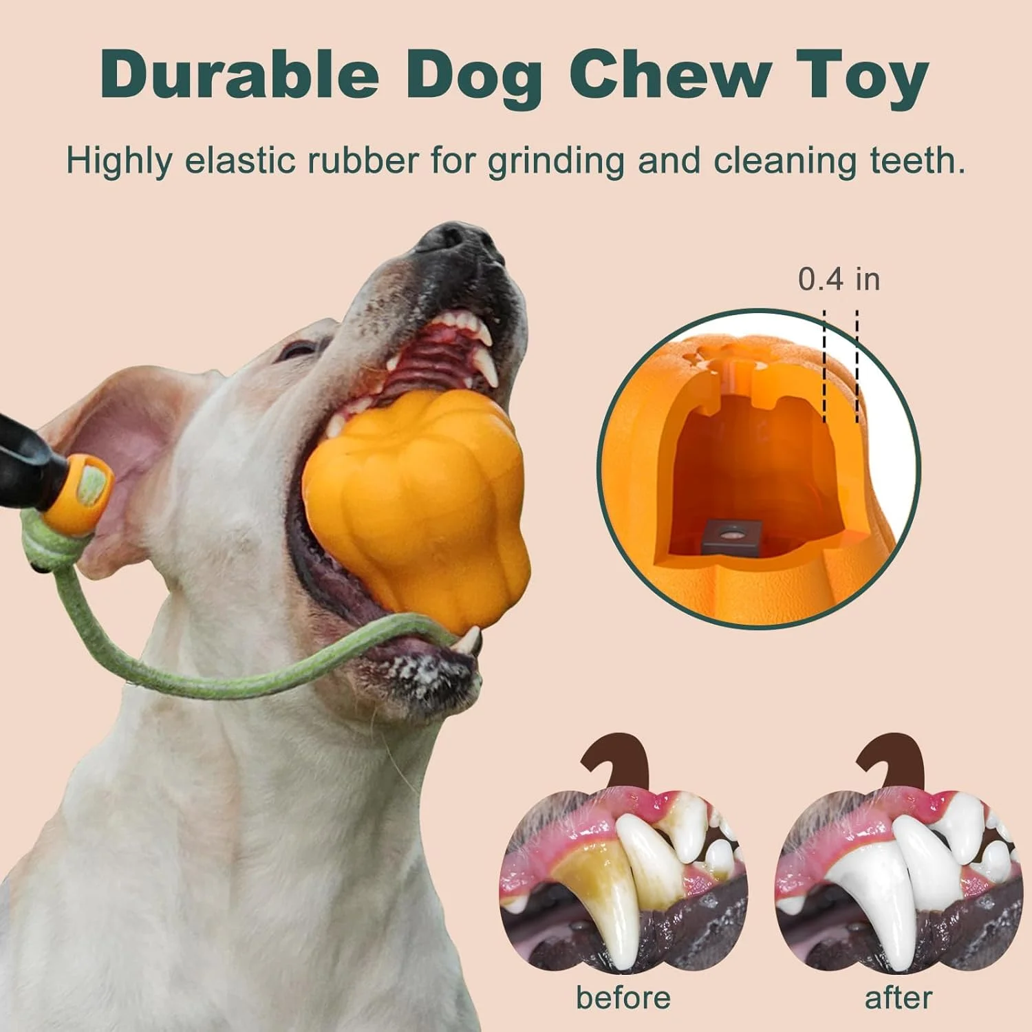 توپ بازی بی خطر سگ - توپ کدو تنبل، توپ آموزشی با طناب پرتابگر برای بازی fetch، طناب کشی، اسباب بازی تعاملی تمرین و جایزه سگ برای نژادهای بزرگ، متوسط و کوچک، اسباب بازی جویدنی لاستیکی بادوام سگ توپ بازی بی خطر سگ - توپ کدو تنبل، توپ آموزشی با طناب پرتابگر برای بازی fetch، طناب کشی، اسباب بازی تعاملی تمرین و جایزه سگ برای نژادهای بزرگ، متوسط و کوچک، اسباب بازی جویدنی لاستیکی بادوام سگ