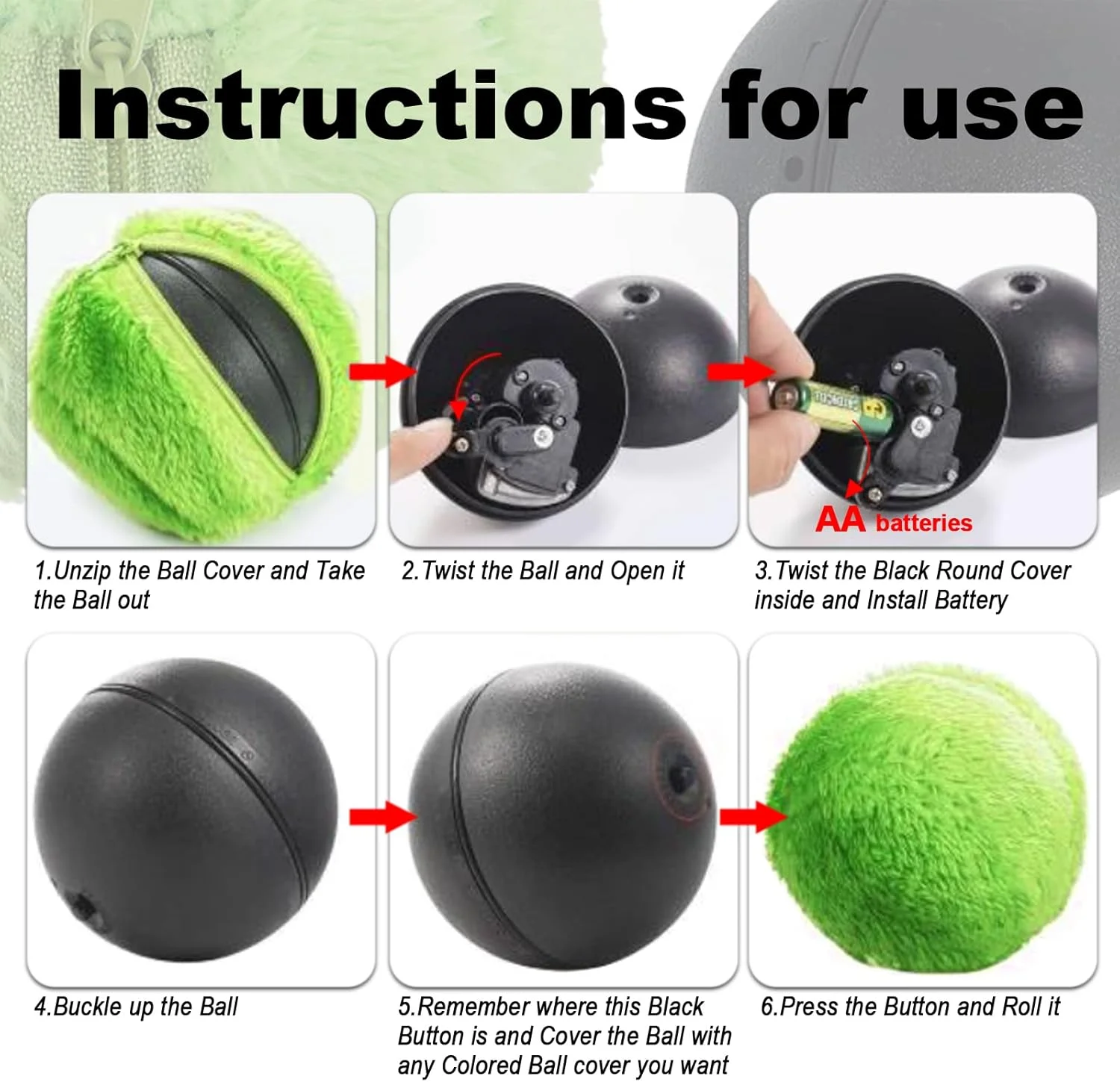 توپ غلتان جادویی سگ HavenJanny، توپ غلتان برقی پولیشی جویدنی سگ، 1 توپ با 4 روکش توپی رنگی برای اسباب بازی سگ، اسباب بازی پولیشی تمیز کننده کف با باتری برای سگ و گربه توپ غلتان جادویی سگ HavenJanny، توپ غلتان برقی پولیشی جویدنی سگ، 1 توپ با 4 روکش توپی رنگی برای اسباب بازی سگ، اسباب بازی پولیشی تمیز کننده کف با باتری برای سگ و گربه