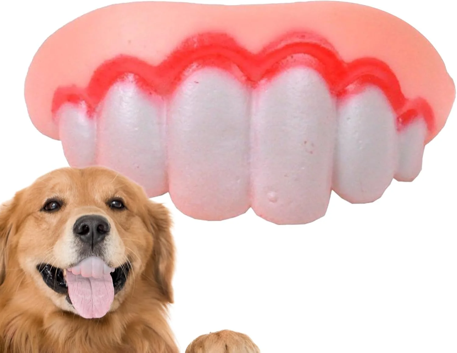 دندان های خنده دار سگ، دندان های خنده دار سیلیکونی - لوازم حیوانات خانگی برای تحریک ذهنی، بازی خانوادگی، مسافرت در خانه، فضای باز، داخل خانه، بازی روی زمین، دوستان