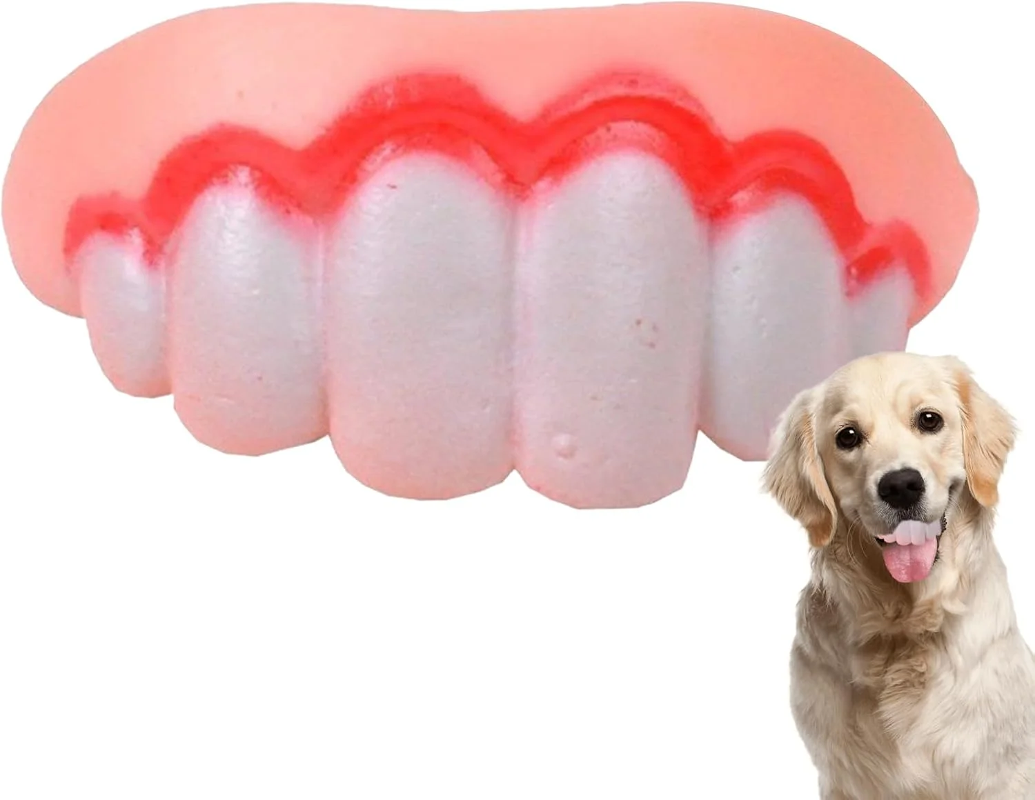 دندان های مصنوعی سگ | بریس های مصنوعی سیلیکونی خنده دار - لوازم حیوانات خانگی برای تحریک ذهنی بازی خانوادگی مسافرت در فضای باز و داخل خانه بازی روی زمین کریسمس با دوستان
