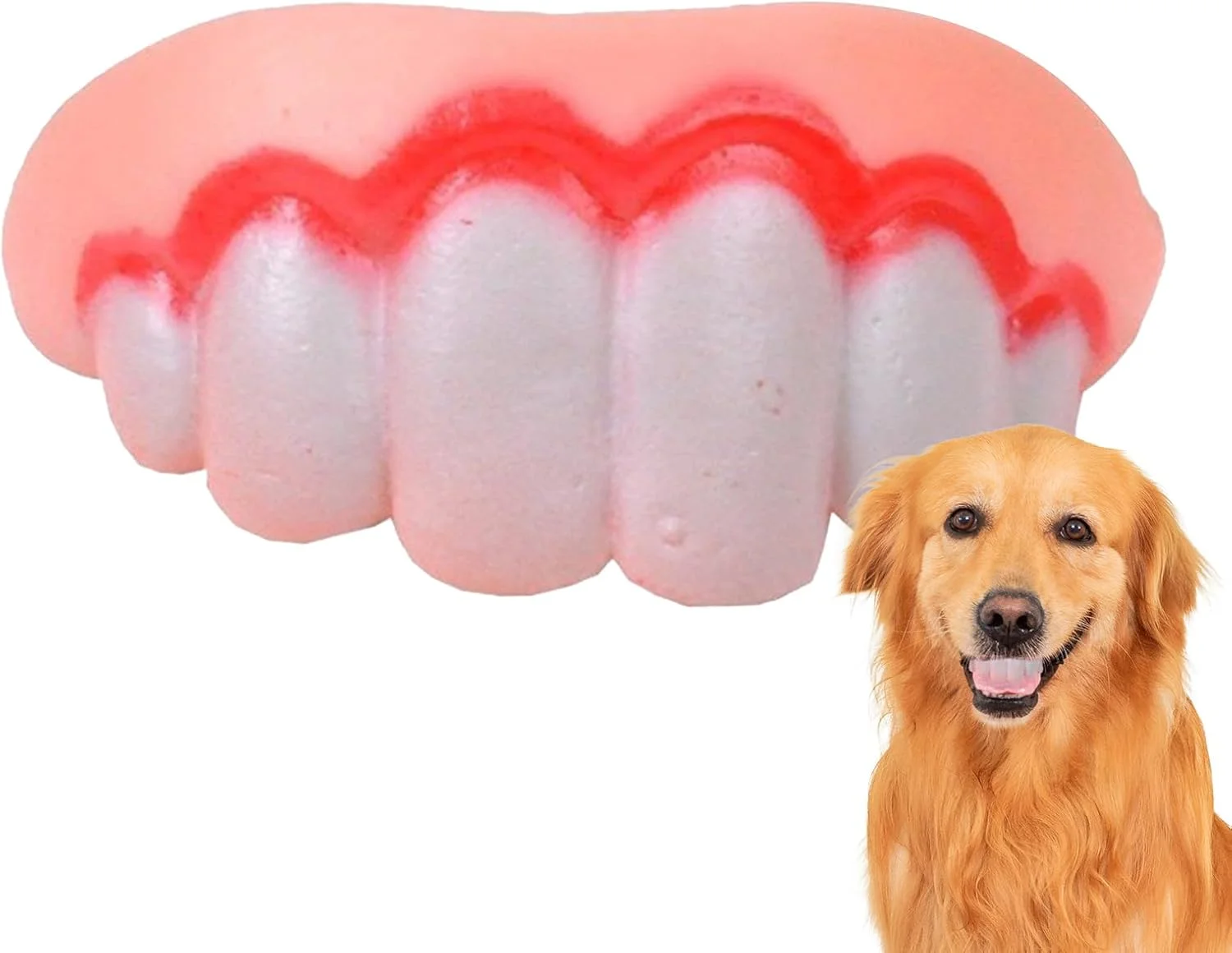 دندان های مصنوعی سگ - دندان های مصنوعی خنده دار سیلیکونی - لوازم حیوانات خانگی برای تحریک ذهنی، بازی خانوادگی، مسافرت در خانه، فضای باز، داخل خانه، بازی روی زمین کریسمس با دوستان
