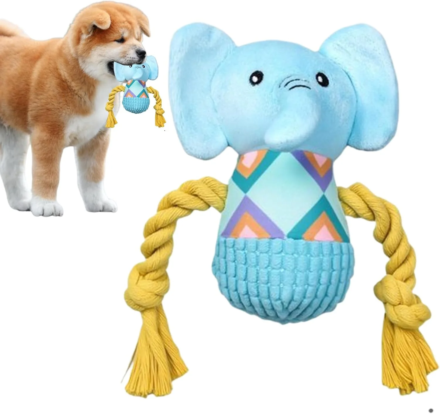 عروسک فیل، اسباب بازی سگ فیل، عروسک جویدنی تعاملی توله سگ، لوازم حیوانات خانگی برای بازی روزانه اتاق نشیمن اتاق خواب مسافرت فضای باز و داخلی برای رفع خستگی
