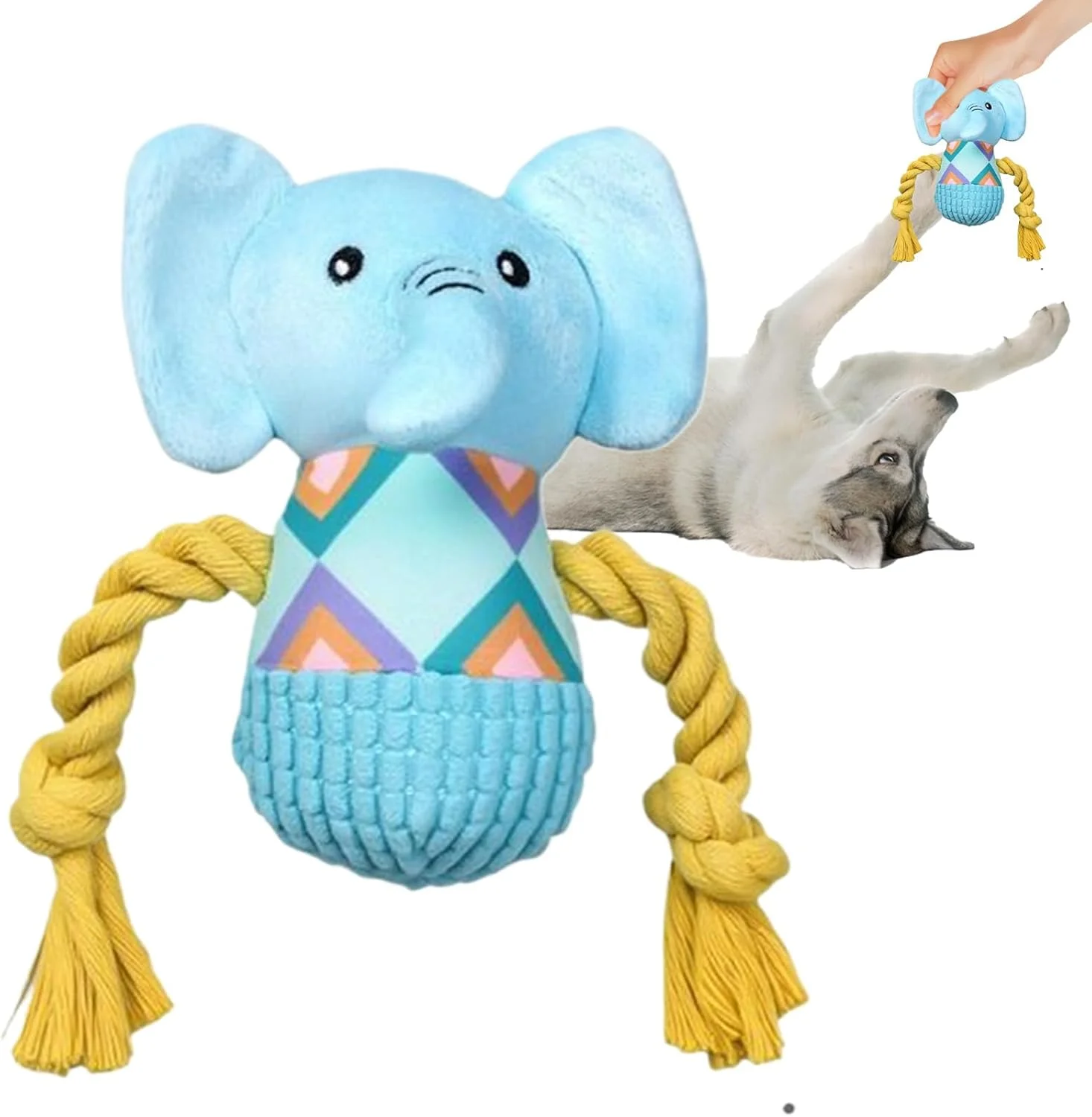 عروسک فیل، عروسک سگ فیل مخمل خواب دار، اسباب بازی جویدنی تعاملی توله سگ، مناسب برای بازی روزانه، اتاق نشیمن، خانه، مسافرت، داخل و خارج از خانه