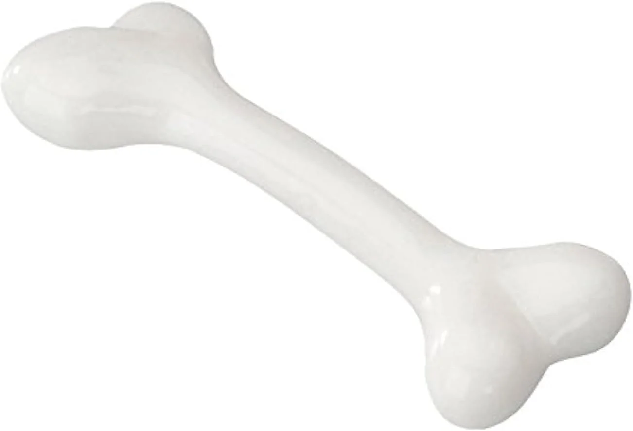 اسباب بازی استخوان لاستیکی سگ ای بی آی با طعم وانیل - سفید/بزرگ