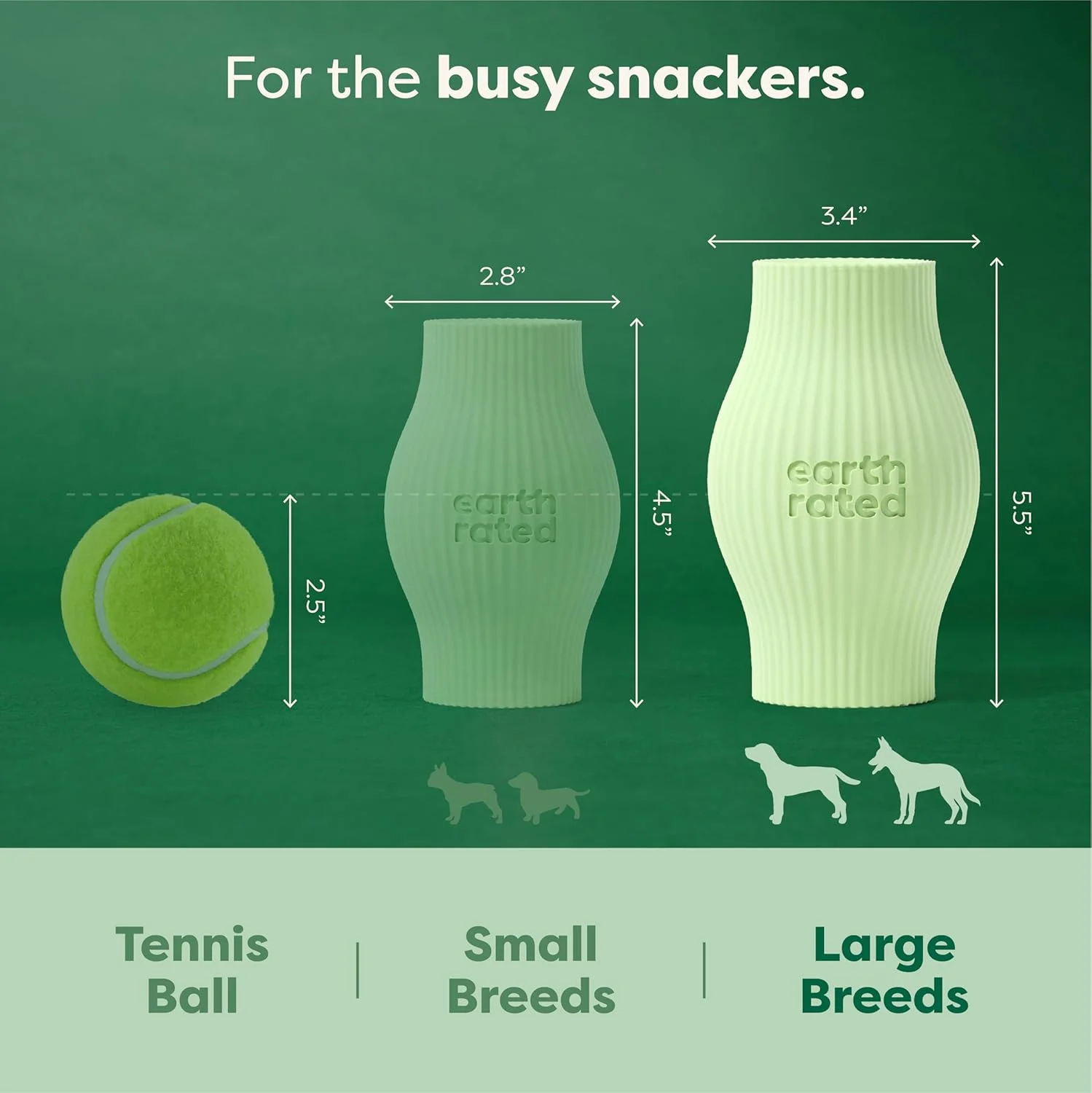 اسباب بازی تشویقی لاستیکی طبیعی Earth Rated - بزرگ