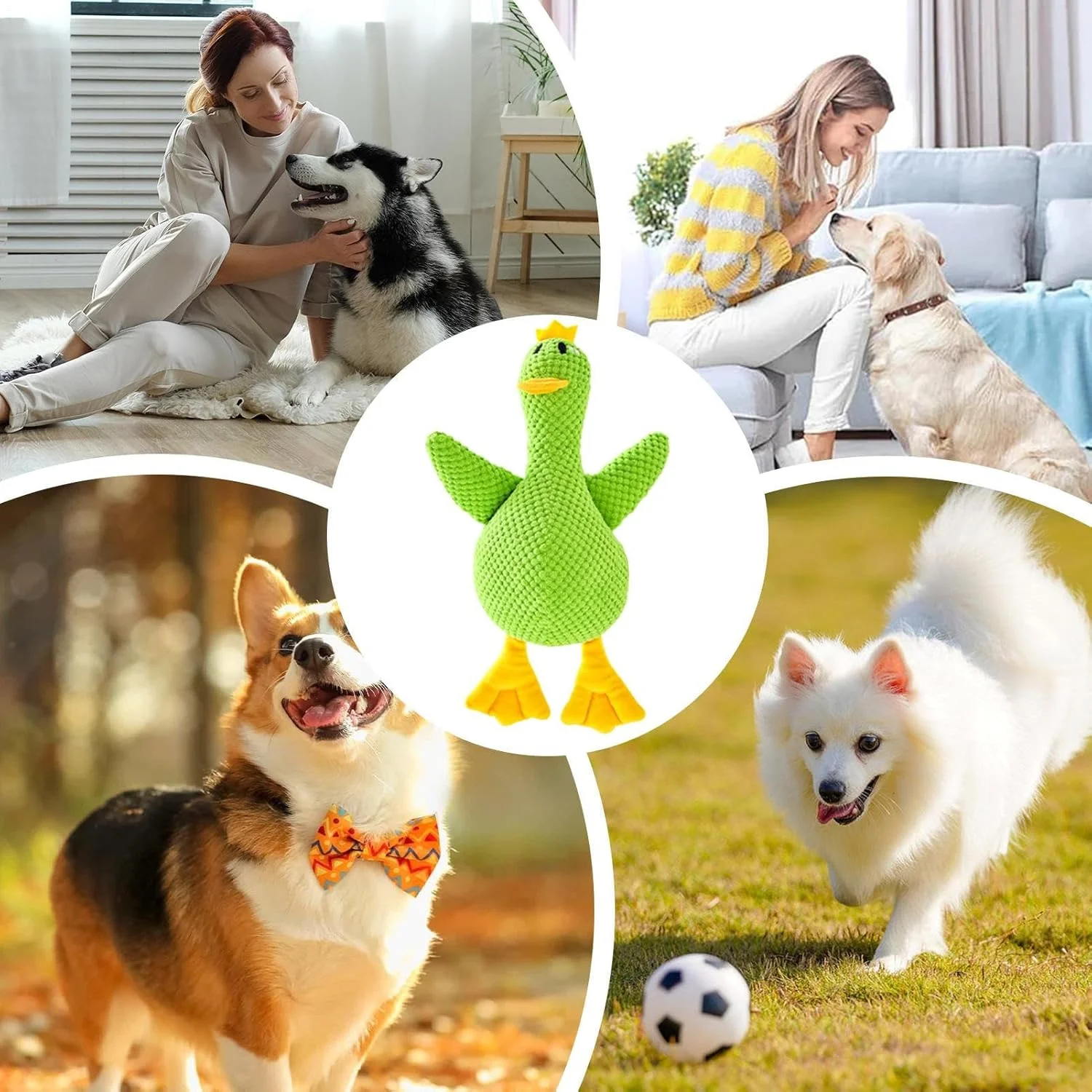 اسباب بازی سگ طرح اردک - اسباب بازی پولیشی سگ و توله سگ با صدای جیر جیر - عروسک جویدنی تعاملی برای بازی حیوانات خانگی، آموزش در فضای داخلی و خارجی، مسافرت، زمان خواب و فعالیت های خانگی اسباب بازی سگ طرح اردک - اسباب بازی پولیشی سگ و توله سگ با صدای جیر جیر - عروسک جویدنی تعاملی برای بازی حیوانات خانگی، آموزش در فضای داخلی و خارجی، مسافرت، زمان خواب و فعالیت های خانگی