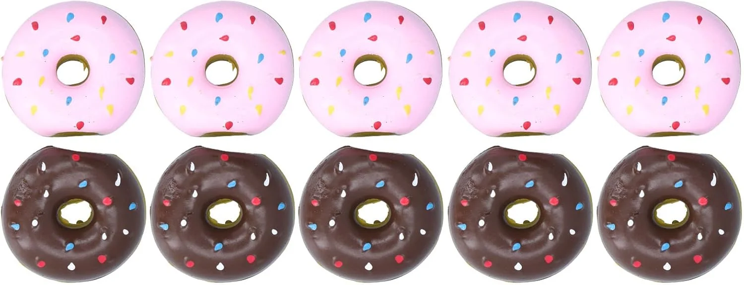 اسباب بازی سوت دار سگ طرح دونات GLOGLOW، بسته 10 عددی، 6.5 سانتی متر، اسباب بازی نرم لاتکس دونات برای توله سگ، بازی تعاملی حیوانات خانگی برای سگ های کوچک و متوسط