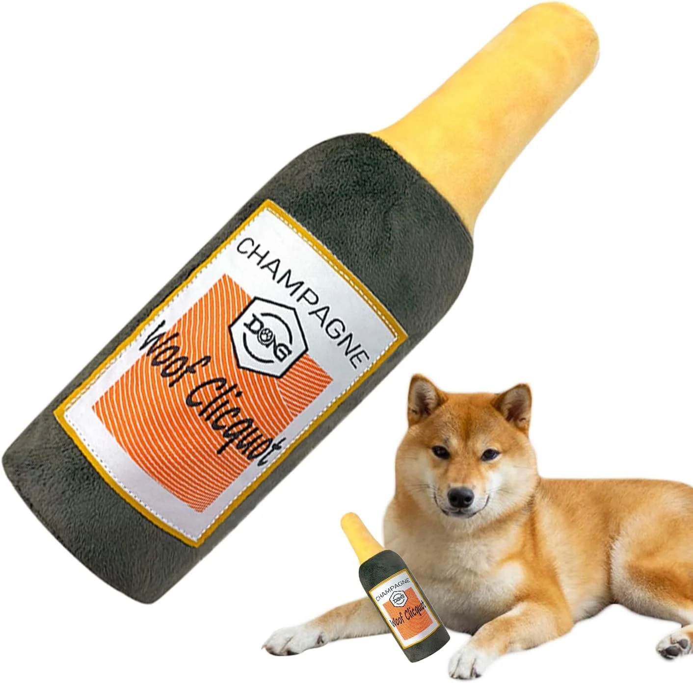 اسباب بازی سگ جیرجیر کننده - بازی خنده دار به شکل بطری شراب | اسباب بازی های سگ پر شده جیرجیر کننده - برای آموزش توله سگ، رفع بی حوصلگی، جویدن، داخل خانه، بیرون از خانه، غنی سازی جعبه