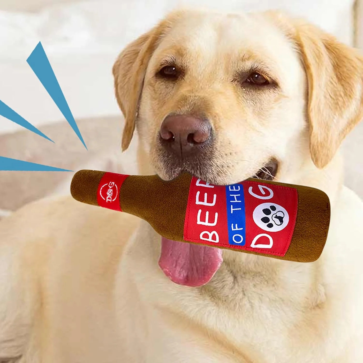 اسباب بازی سگ جیرجیر کننده | بازی به شکل بطری شراب | اسباب بازی های جویدنی سگ مخمل خواب دار - برای آموزش توله سگ، رفع بی حوصلگی، جویدن، غنی سازی فضای داخلی و خارجی